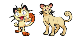 Pokemon Meowth and Persian Curseur