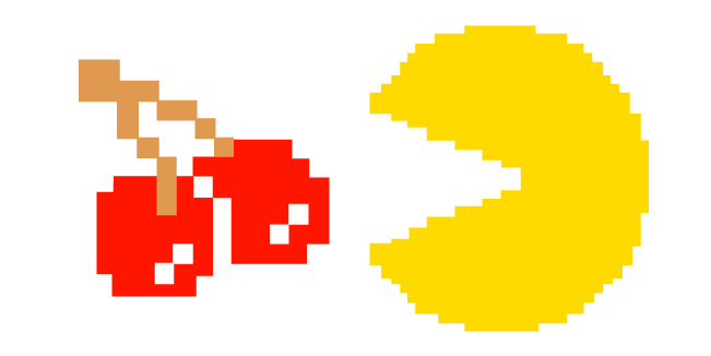 Pixel Pac-Man and Cherry Cursor