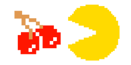 Pixel Pac-Man and Cherry Cursor