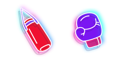 Neon Punching Bag and Boxing Glove Cursor