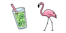 VSCO Girl Flamingo and Lemonade Cursor