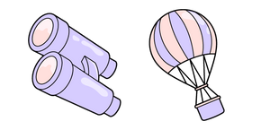 VSCO Girl Air Balloon and Binoculars cursor