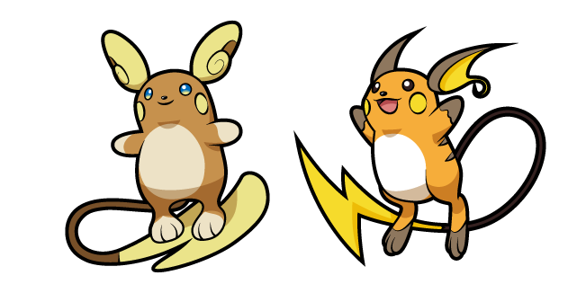 Pokemon Raichu And Alolan Raich Cursor Custom Cursor