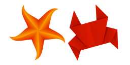 Origami Crab and Starfish Curseur