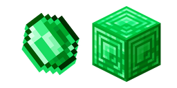 Minecraft Emerald and Block of Emerald Cursor