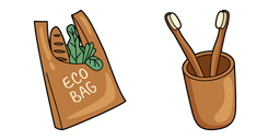 VSCO Girl Eco Bag and Toothbrush Cursor