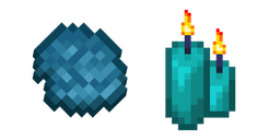 Minecraft Cyan Dye and Candle Cursor