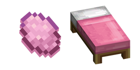 Minecraft Pink Dye and Bed Cursor