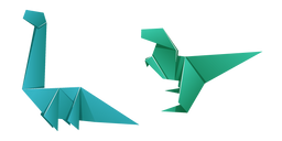 Origami T-Rex and Brachiosaurus Curseur
