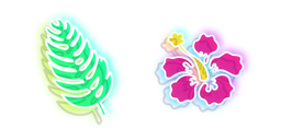 Neon Flower and Leaf Curseur