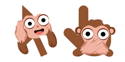 Cursoji - Hear and Speak-No-Evil Monkey Cursor