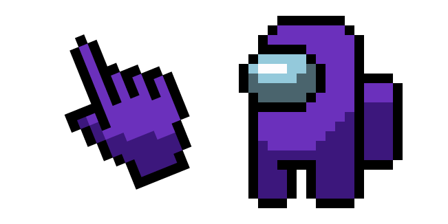 Among Us Pixel Purple Character Cursor