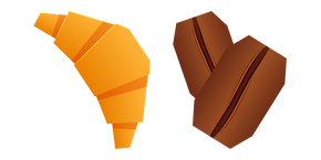 Origami Croissant and Coffee Beans Cursor