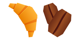 Origami Croissant and Coffee Beans Cursor