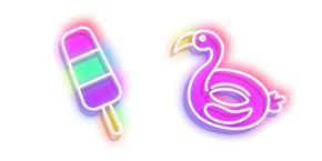 Neon Flamingo Swim Ring and Frozen Juice cursor