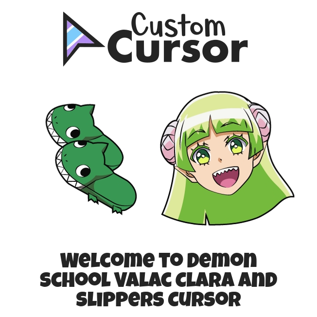 Custom Cursor on X: This girl with long lime hair, green eyes, curled  horns, and sharp teeth is named Valac Clara and she is the character of the  anime in cursor Welcome