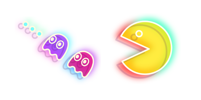 Неоновый Pac-Man и Привидения курсор