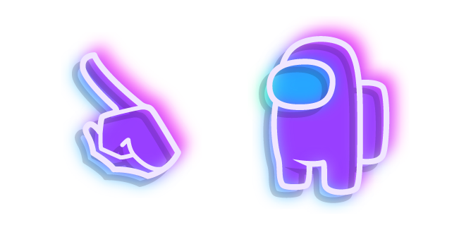 Among Us Neon Purple Character Cursor