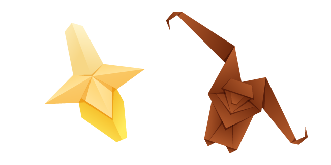 Origami Monkey and Banana Cursor