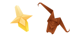 Origami Monkey and Banana Curseur