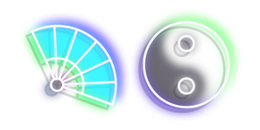 Neon Yin-Yang and Hand Fan cursor