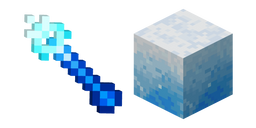 Курсор Minecraft Ледяной Жезл и Ледяной Блок