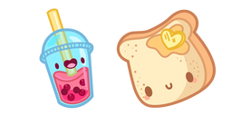 Cute Bread and Bubble Tea Curseur