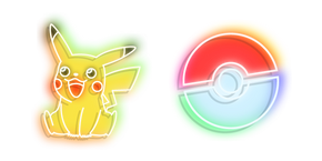 Neon Pokemon Pikachu and Pokeball  Cursor