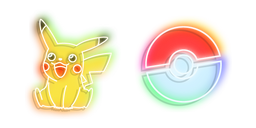 Neon Pokemon Pikachu and Pokeball  Curseur
