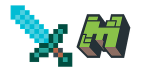 Курсор Minecraft Алмазный Меч и Логотип