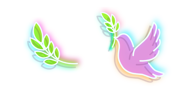 Neon Pigeon and Leaf Cursor