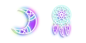 Neon Dream Catcher and Moon Curseur