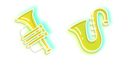 Neon Saxophone and Trumpet Cursor