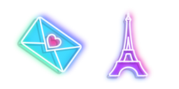 Neon Eiffel Tower and Love Letter Curseur
