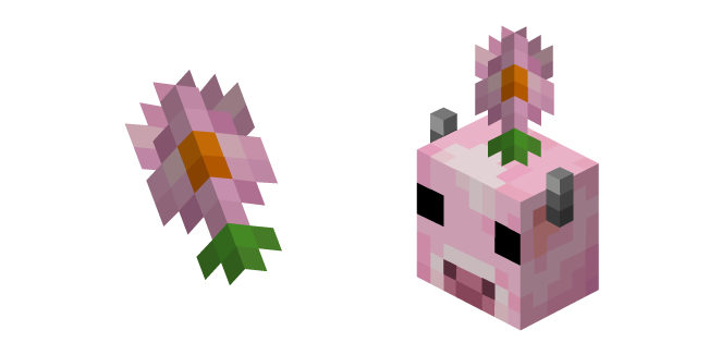 Minecraft Moolip and Pink Daisy Cursor
