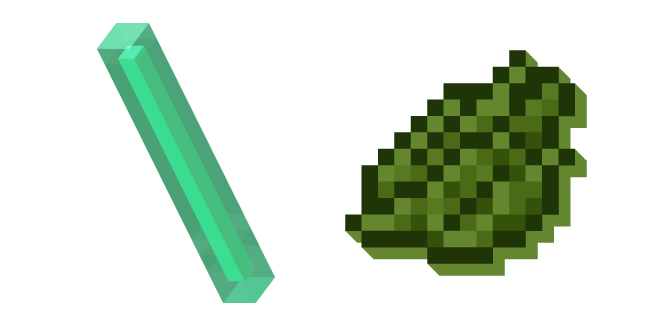 Minecraft Светящаяся Палочка и Зеленый Краситель курсор