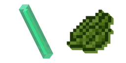 Курсор Minecraft Светящаяся Палочка и Зеленый Краситель