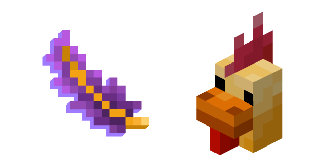 Minecraft Fancy Chicken and Fancy Feather Cursor