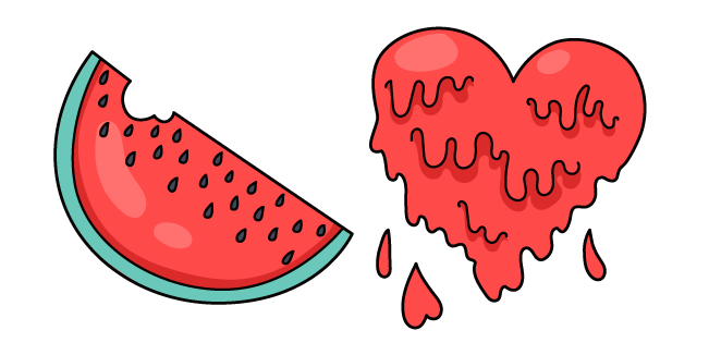 VSCO Girl Watermelon and Heart Cursor