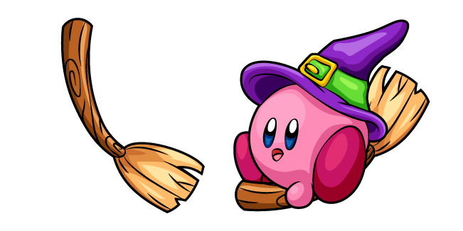 Halloween Kirby Ведьма и Метла курсор