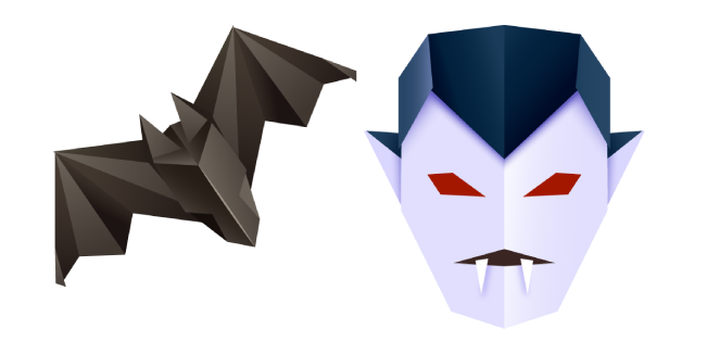 Оригами Вампир и Летучая Мышь курсор
