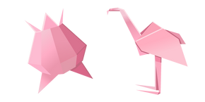 Курсор Оригами Цветок и Фламинго