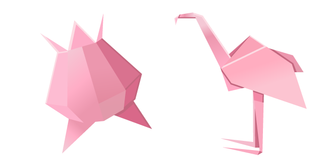 Оригами Цветок и Фламинго курсор