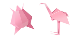 Курсор Оригами Цветок и Фламинго