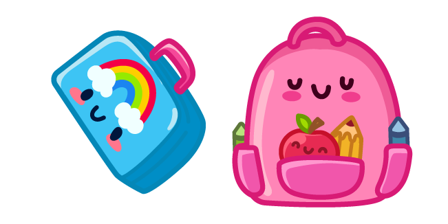 Cute Lunch Box and Backpack Cursor