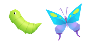 Origami Caterpillar and Butterfly cursor