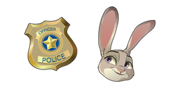 Zootopia Judy Hopps and Police Badge Cursor