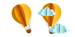 Origami Hot-Air Balloon and Clouds Cursor