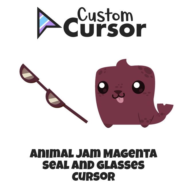Animal Jam Magenta Seal and Glasses cursor – Custom Cursor Animal Jam Magenta Seal and Glasses cursor – Custom Cursor