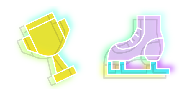 Neon Goblet and Ice Skates Cursor